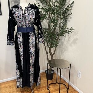 Palestine vintage thobe , multi color handmade embroidered.